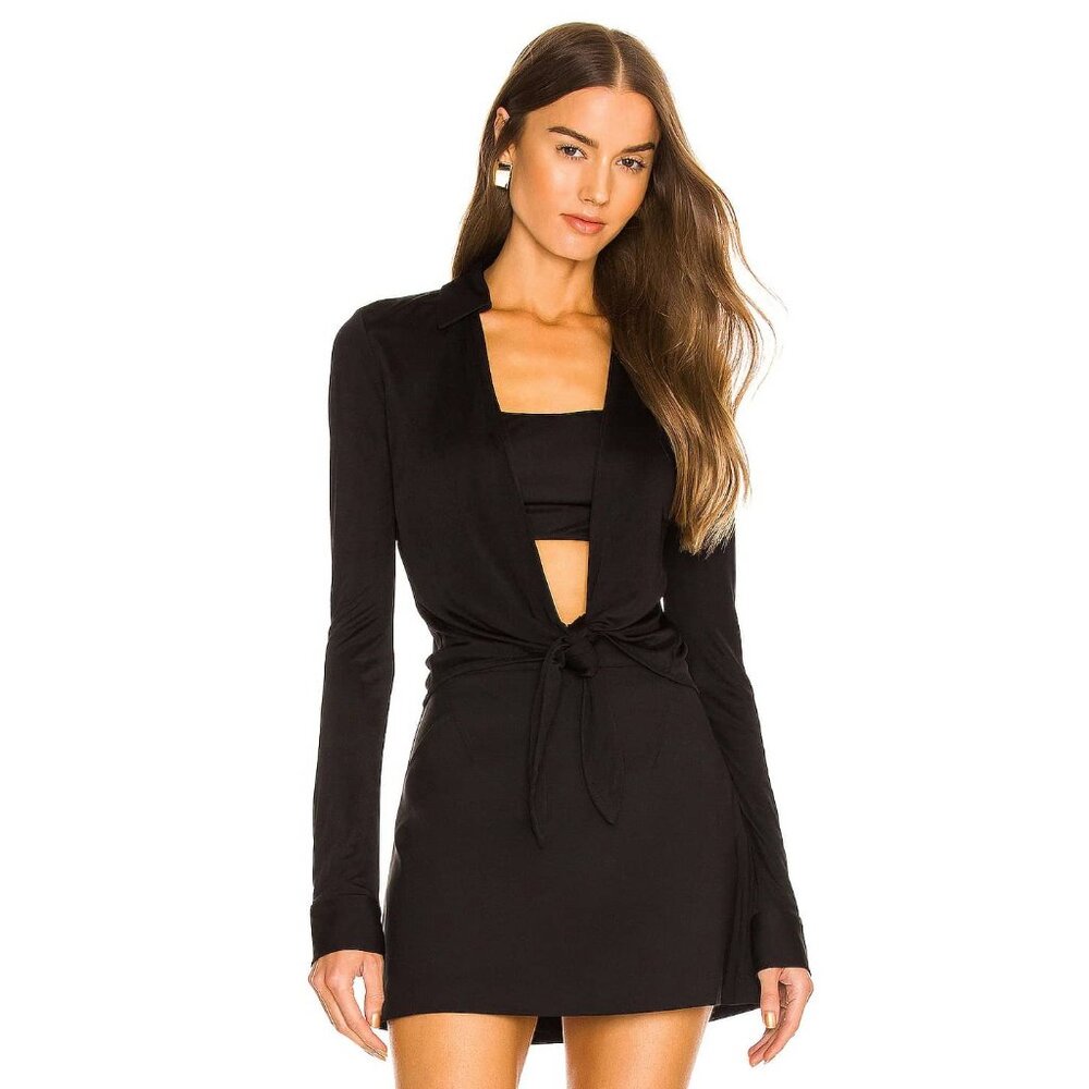 NWT Donna Karan X REVOLVE Wrap Top in Black - Size S